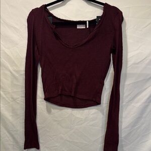Urban Outfitters maroon Crop with Long Sleeves